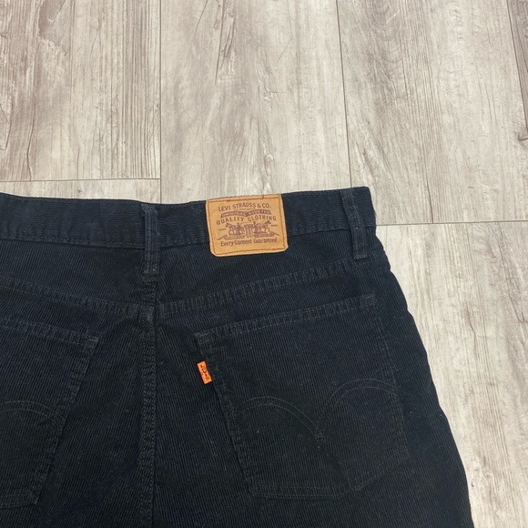 VINTAGE 90S ORANGE TAB BLACK CORDUROY LEVIS - Picture 6 of 7